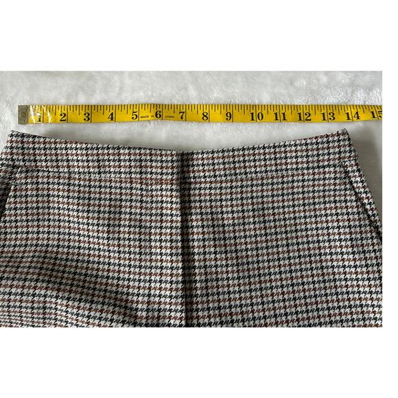 H&M Dress Pants Women's Size 4 Brown/Black Slash Pocket Plaid - Picture 4 of 9